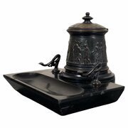 Grand Tour Bronze & Marble Campaign Inkwell