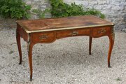 Louis XV Rosewood & Tulipwood Bureau Plat Desk