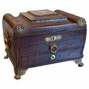 Regency Leather Writing Jewellery Box, “K”, 1818