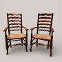 Wavy Ladderback Rush Seat Chairs In Ash, C1840