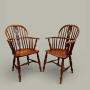 Windsor Low Back Armchairs, True Pair In Ash C1850