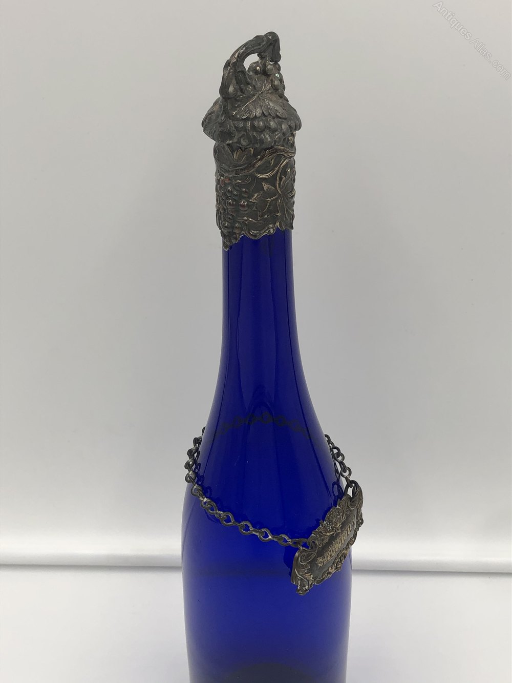 Antiques Atlas Beautiful Victorian Blue Glass Wine Bottle