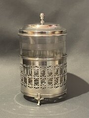 Silver And Glass Preserve Pot