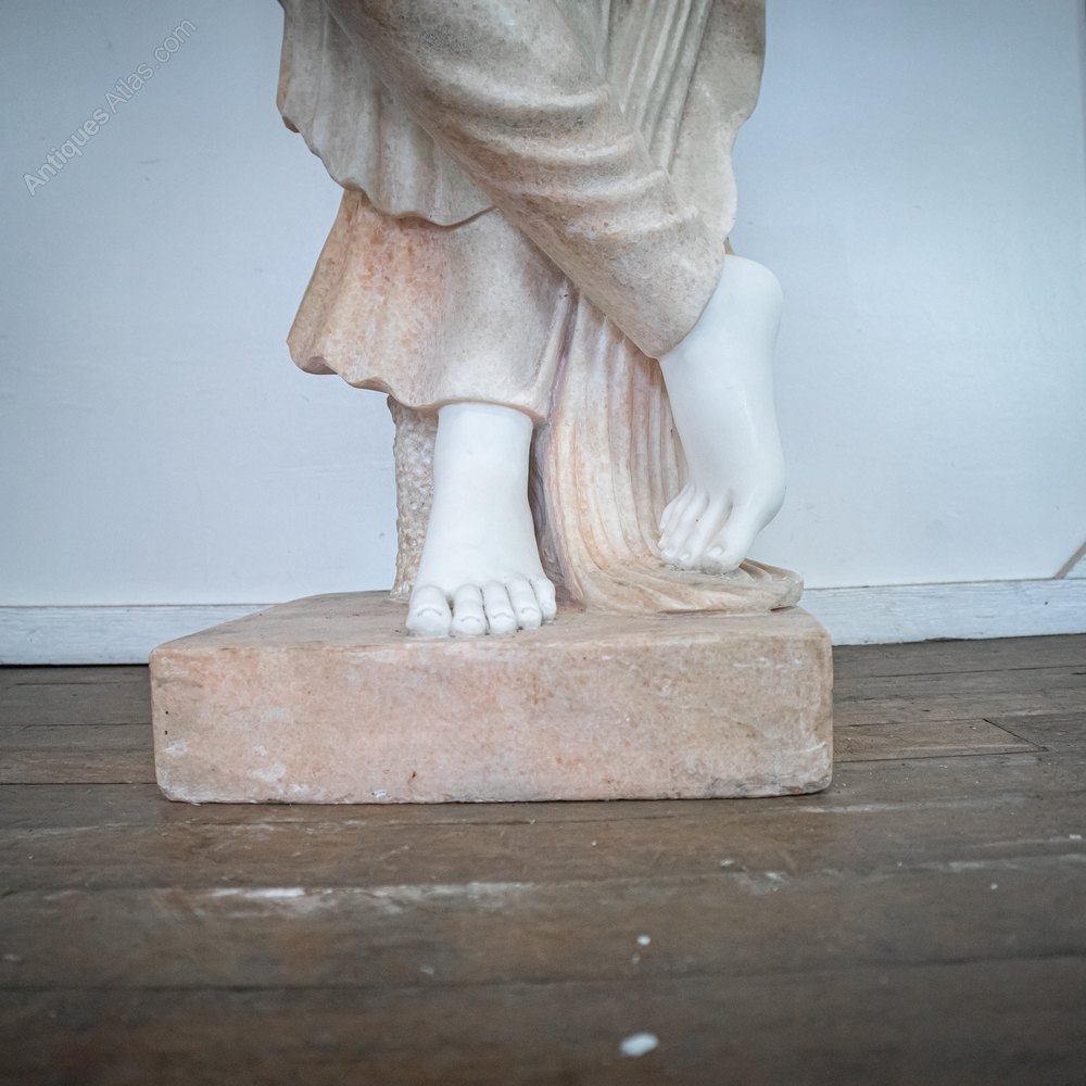 Antiques Atlas Marble Statue Of A Woman Holding A Wreath