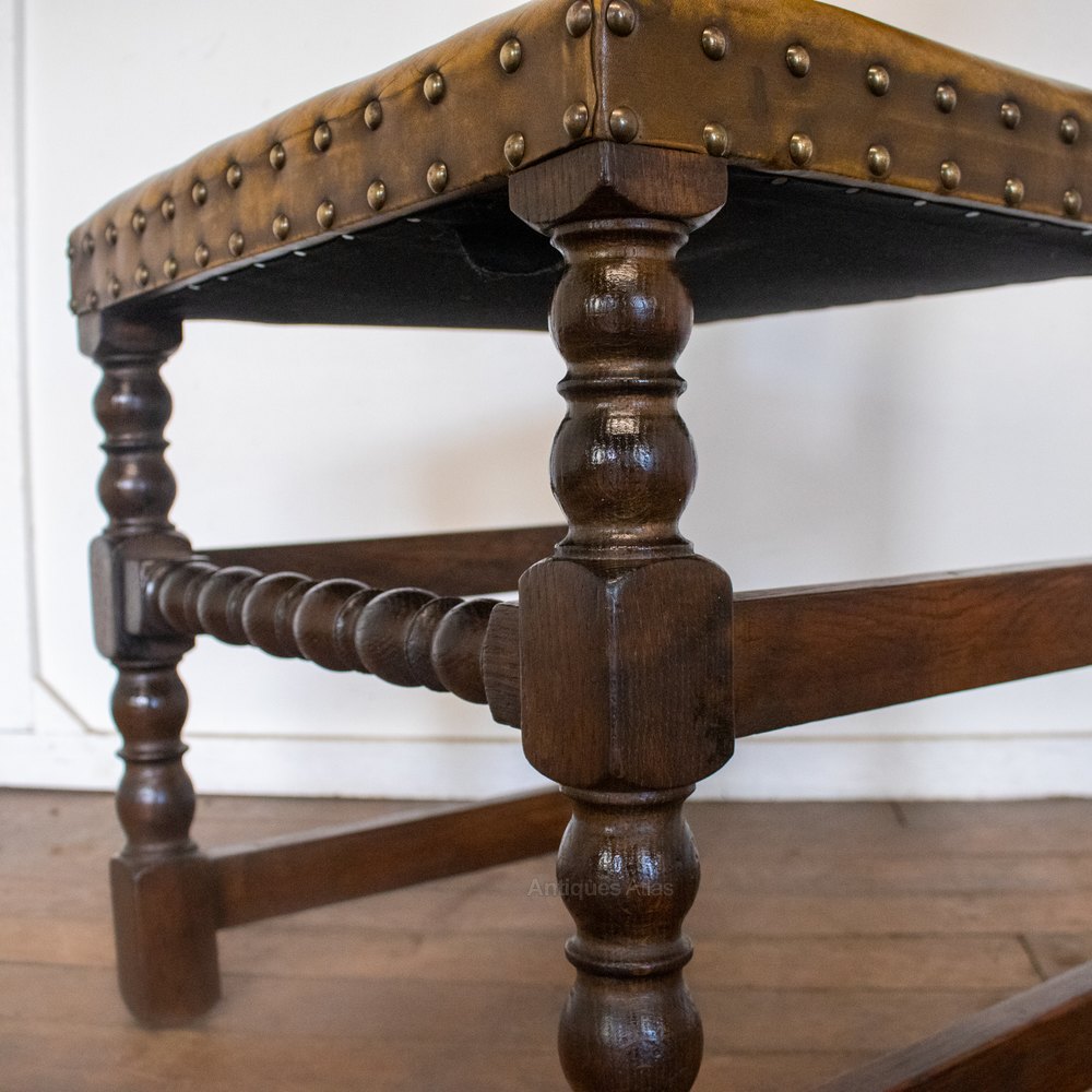 Set Of 8 Oak & Leather Dining Chairs Antiques Atlas