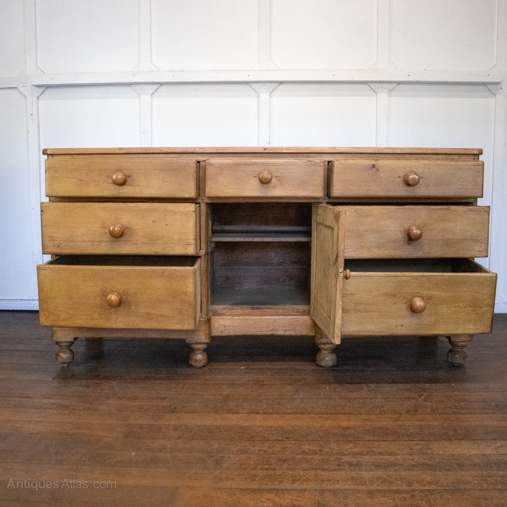Victorian Pine Sideboard With Graduated Drawers Antiques Atlas