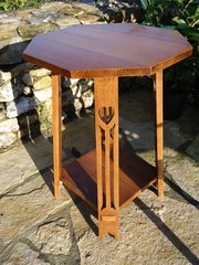 Arts & Crafts Table With Pierced Hearts