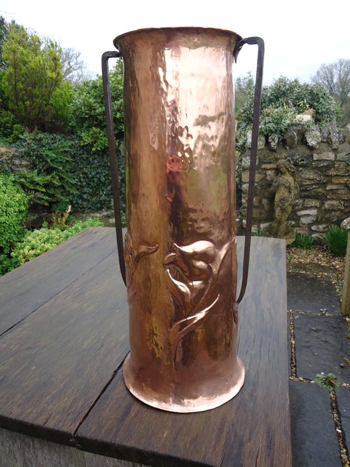 Arts & Crafts copper stick stand