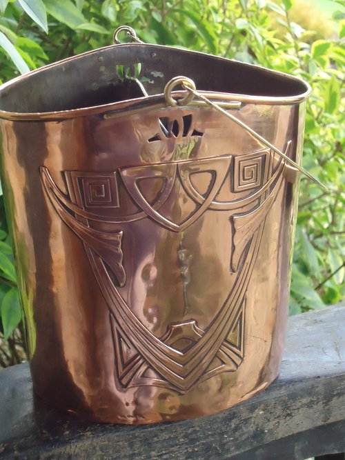 Arts & Crafts copper wine carrier - Karl Deffner