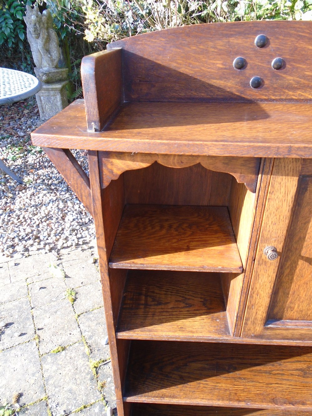 Arts & Crafts Oak Bookcase With Cupboard Antiques Atlas