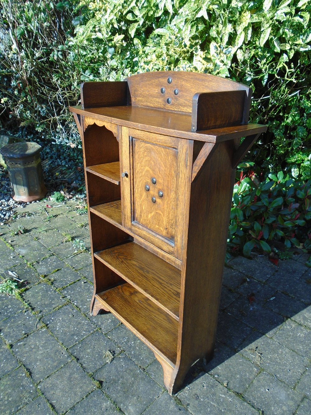 Arts & Crafts Oak Bookcase With Cupboard Antiques Atlas