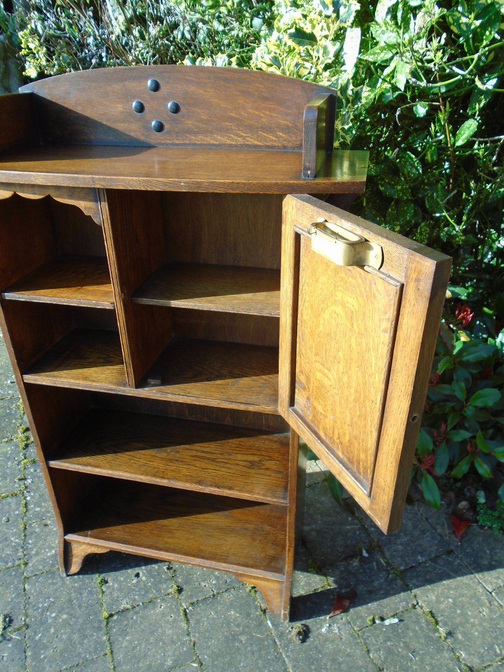 Arts & Crafts Oak Bookcase With Cupboard Antiques Atlas