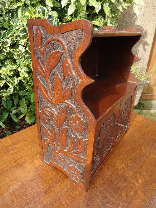 Arts & Crafts poker work wall cabinet