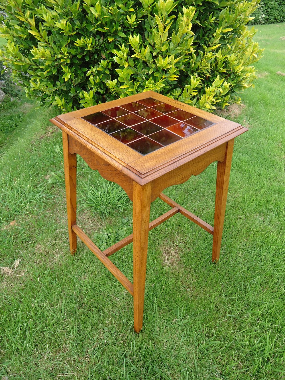 Arts & Crafts Tiled Top Table With Maroon Tiles Antiques Atlas
