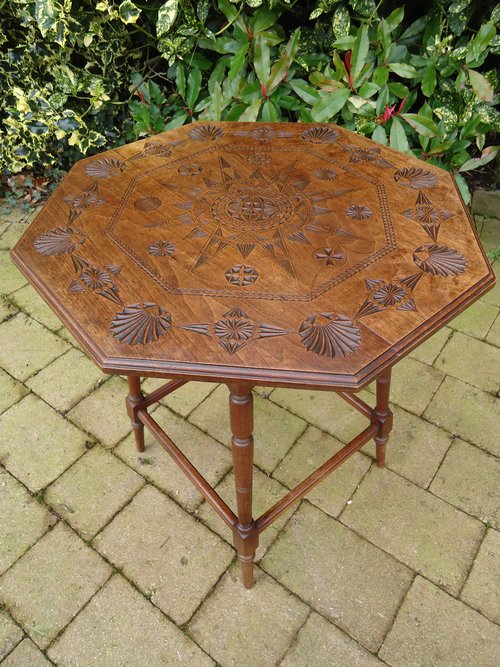 Anglo Indian carved Arts & Crafts table