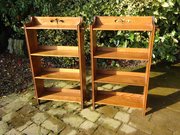 Pair Of Arts & Crafts Pegged Bookcases