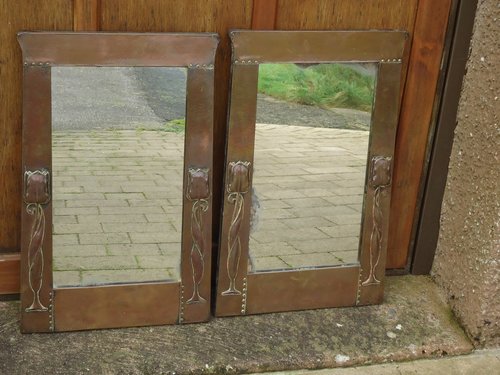 Rare pair of Iconic Tulip mirrors for Liberty