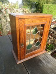 Small oak Arts  Crafts glazed