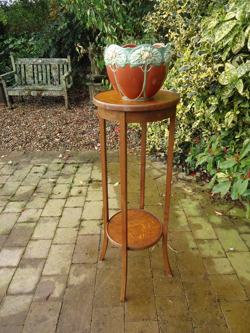 Two tiered oak plant stand