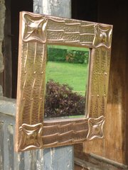 Unusual Arts & Crafts Copper Mirror