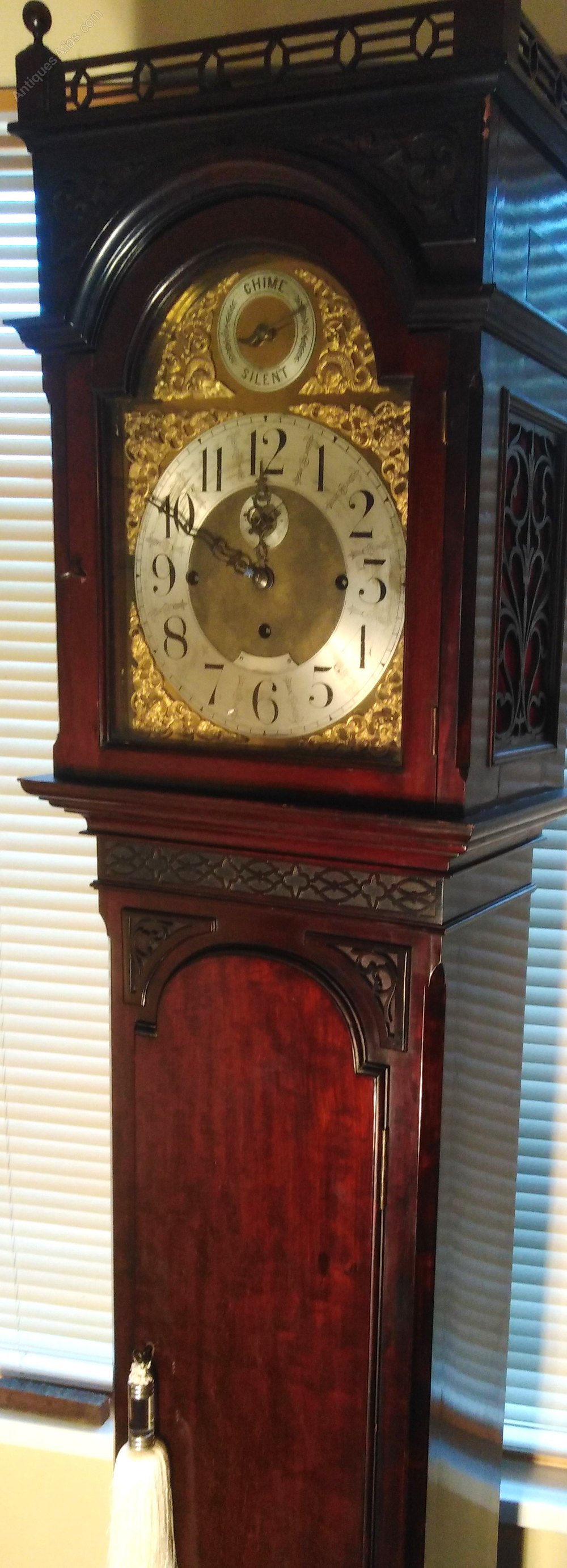 Antiques Atlas ANTIQUE MAHOGANY MUSICAL LONGCASE CLOCK