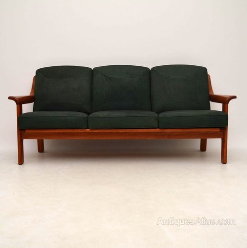 Danish Retro Teak Leather Sofa Vintage 1970 39 S Antiques