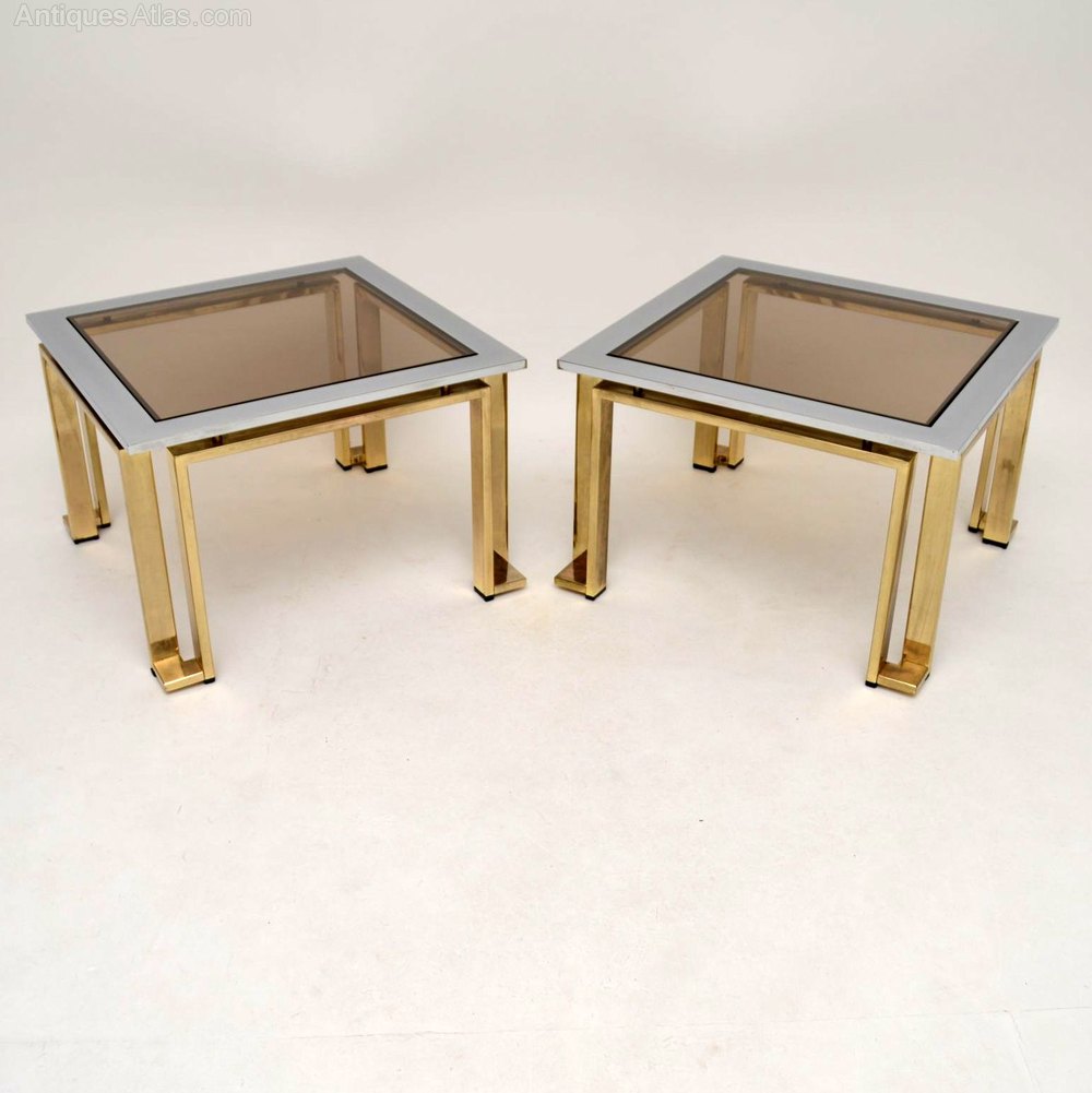 Chrome Gl Coffee Tables The Table Antiques Atlas Pair Of Italian Chrome Br Side Tables By Zevi