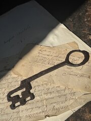 Large Wrought Iron Key, 13th - 14th Century