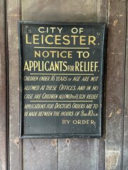 Original Poor Relief Hand Painted Wooden Sign C. 