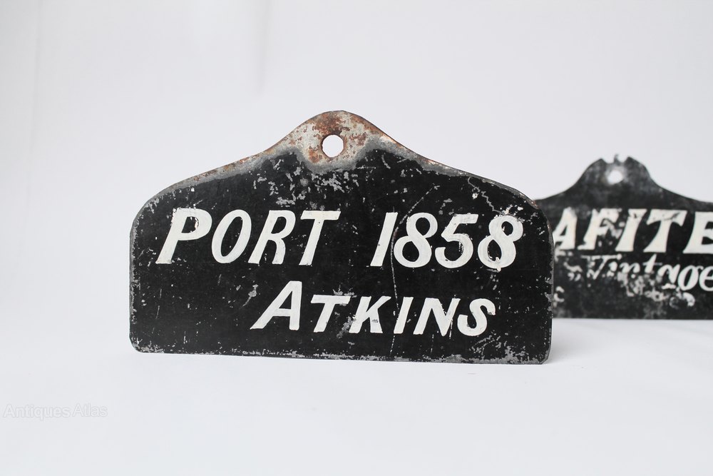 Antiques Atlas Rare Set Of 4 19thc Tole Wine Bin Labels