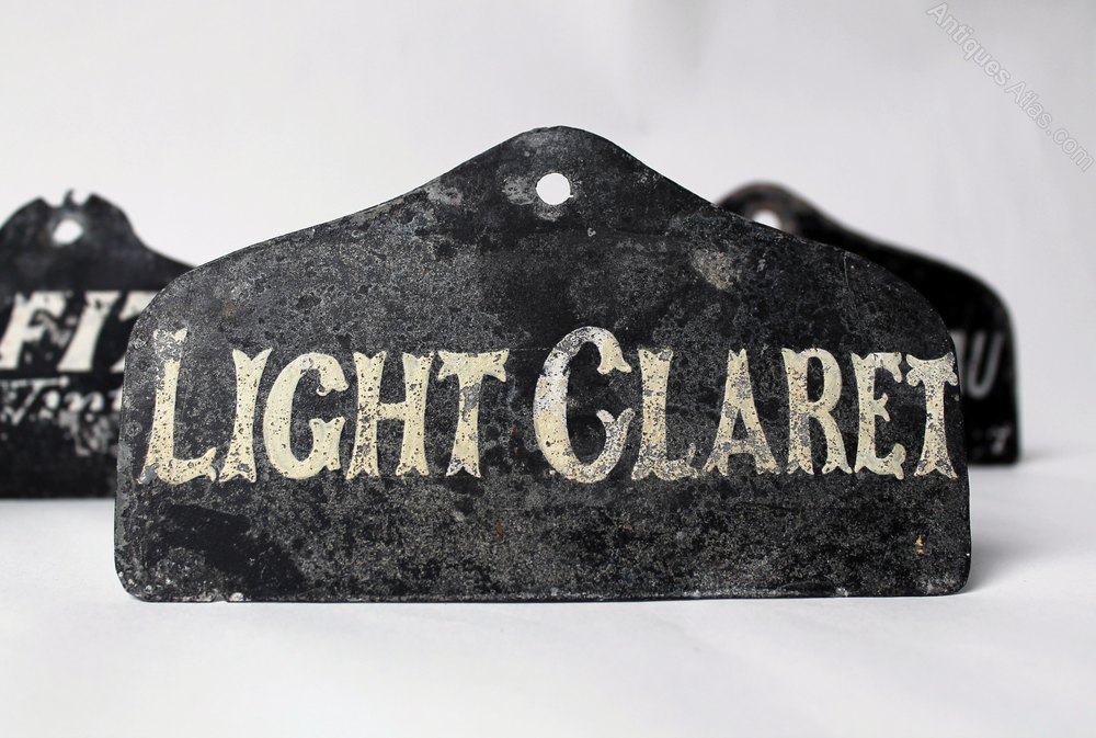 Antiques Atlas Rare Set Of 4 19thc Tole Wine Bin Labels