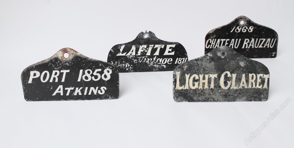 Antiques Atlas Rare Set Of 4 19thc Tole Wine Bin Labels