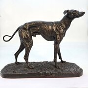 19th C Bronze Study Of A Greyhound By P. J. Mène