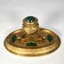  19th C  gilt bronze and malachite desk inkstand