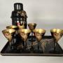 A Japanese hand painted lacquer cocktail set C1920