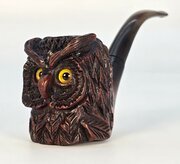 A Novelty Owl Burr Briar Wood Smoking Pipe C1900