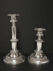 A Pair Of Silver Telescopic Candlesticks 1816 