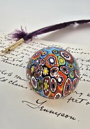 A Rare And Beautiful Millefiori Glass Paperweight 