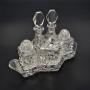 Art Deco 5 piece glass cruet set