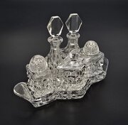 Art Deco 5 Piece Glass Cruet Set