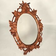  Carved Swiss Or Black Forest Lime Wood Mirror