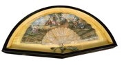 Carved Mother Of Pearl Fan In Display Case, C1790