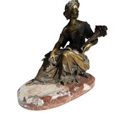 A 19th Century Bronze Figure Of A Seated Lady