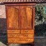 A Superb 19th Century Flame Mahogany Linen Press