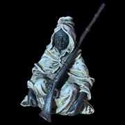 Cold Painted Bronze Nubian Seated Figure