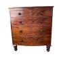 Victorian Flame Mahogany Bow Front Chest Of Drawer