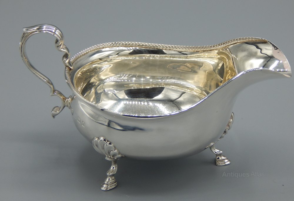 Antiques Atlas Style Silver Sauce Boat