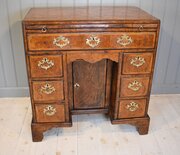 Kneehole Desk In Walnut And Burr Oak
