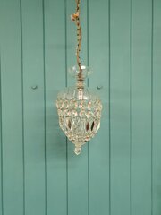 Antique Chandelier With Crystal Prisms 8"