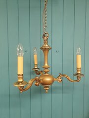 Antique Dutch / Flemish Style Brass Chandelier
